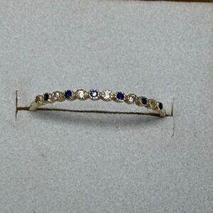 14k Kay Jewelers Blue and White Gemstone Stackable Ring